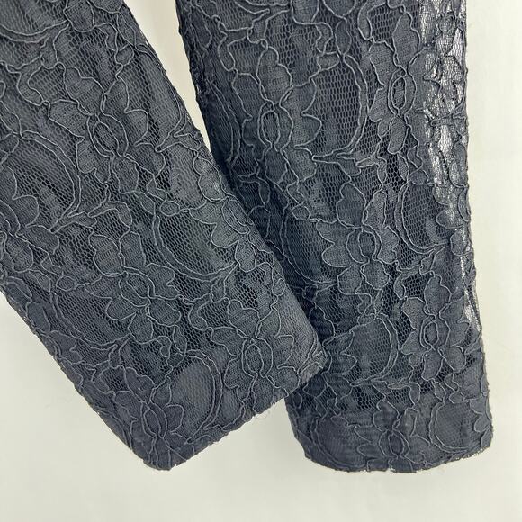 Express (2) 30x29 Regular Columnist Black Floral Lace Skinny Pants Low Rise - Picture 5 of 8